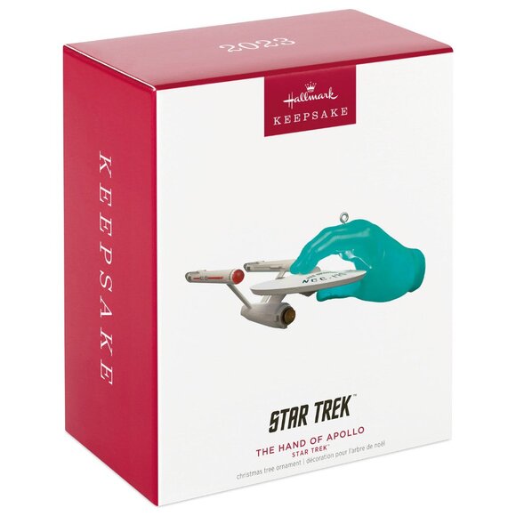 New! Star Trek Hand of Apollo Hallmark Keepsake Ornament Starship USS Enterprise - Picture 1 of 5